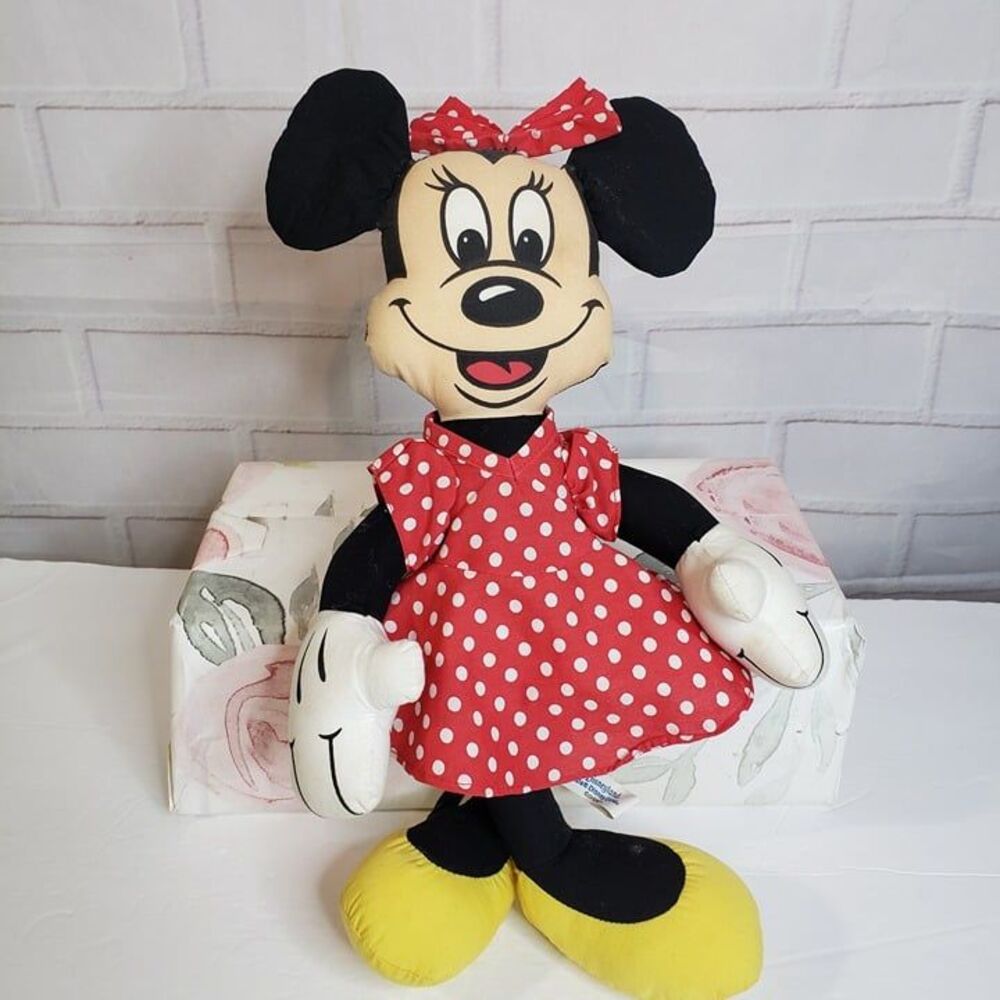 Vintage Disney Disneyland Cloth Minnie Mouse Rag Doll Soft Made in Korea